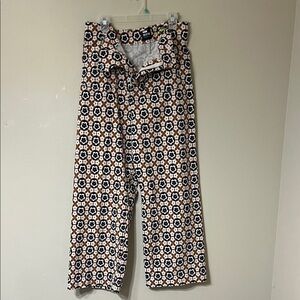 Maeve Black and Brown Patterned Wide Leg Pants